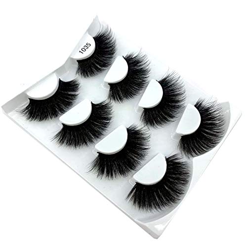 HBZGTLAD NEW 4 Pairs 3D Mink Hair False Eyelashes Criss-cross Wispy Cross Flu...