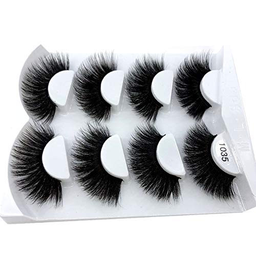 HBZGTLAD NEW 4 Pairs 3D Mink Hair False Eyelashes Criss-cross Wispy Cross Flu...