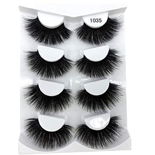 HBZGTLAD NEW 4 Pairs 3D Mink Hair False Eyelashes Criss-cross Wispy Cross Flu...