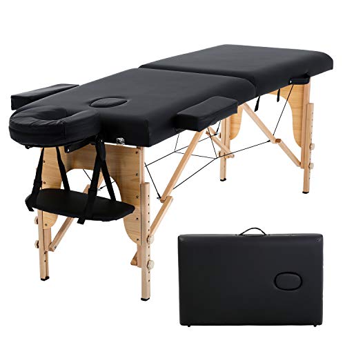 HCB Portable Massage Table SPA Massage Bed Foldable 73" Adjustable Height 2 F...