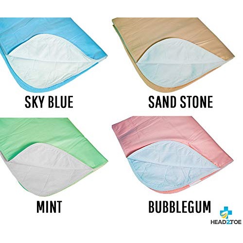 HEAD2TOE- Incontinence Bed Pads | Washable Waterproof Mattress Protector | Pr...