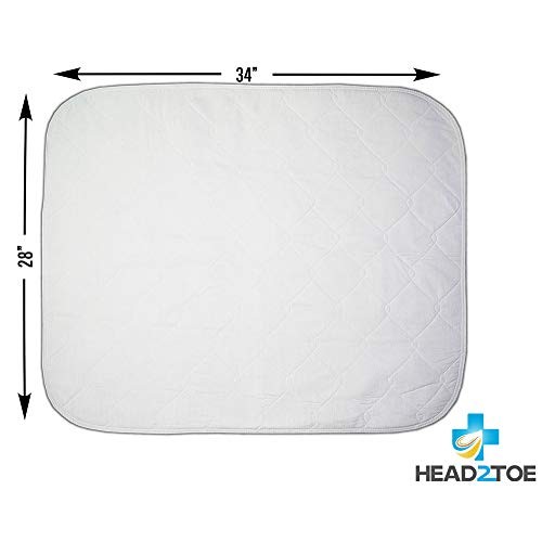 HEAD2TOE- Incontinence Bed Pads | Washable Waterproof Mattress Protector | Pr...