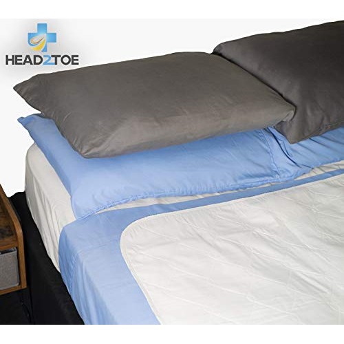 HEAD2TOE- Incontinence Bed Pads | Washable Waterproof Mattress Protector | Pr...