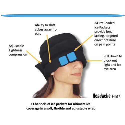 Headache Hat: Migraine Headache Wearable Ice Pack | USA Assembly | Adjustable...