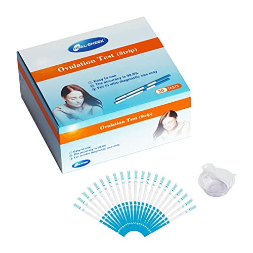 HEAL-CHECK Ovulation Test Strips（50-Pack-4.0MM ）with 50 Free Collection Cup...