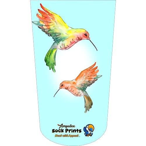 Amputee Sock "Birds and Birds on Branches V12",Residual Wound Sock, 3PL