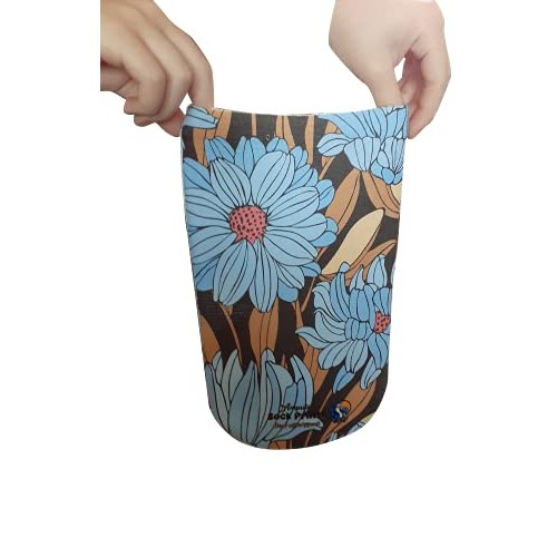 Amputee Sock, "Blue Dandelions V1", 3PLY Residual Wound, Over Shrinker Sock