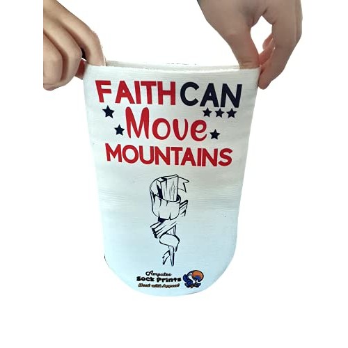 Amputee Sock, "Faith Can Move Mountains wh sock w hands V1", 3PLY Residual Wo...