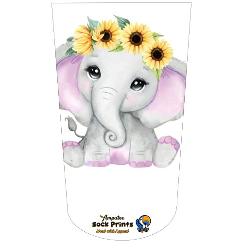 Amputee Sock "Sunflower Girl Elephant V1"