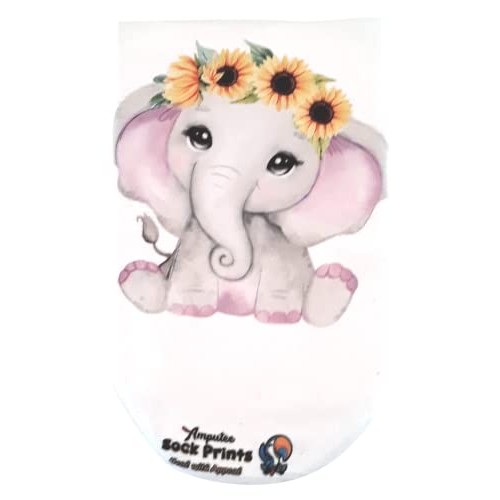 Amputee Sock "Sunflower Girl Elephant V1"