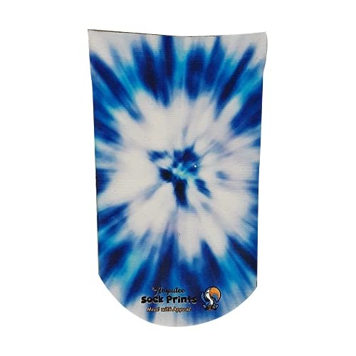 Amputee Sock "Tie Die Light n Dark Blue V1"