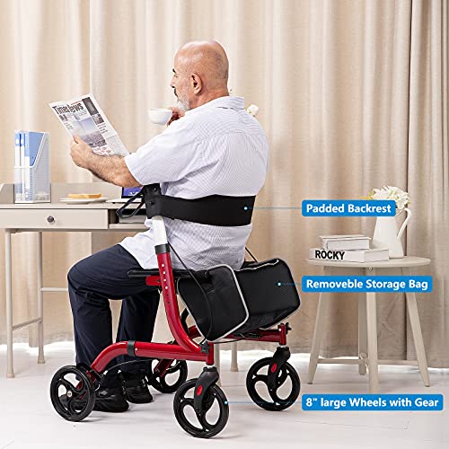 Healconnex Rollator Walkers for Seniors-Folding Rollator Walker with Seat and...