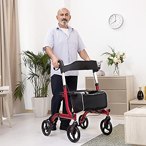 Healconnex Rollator Walkers for Seniors-Folding Rollator Walker with Seat and...