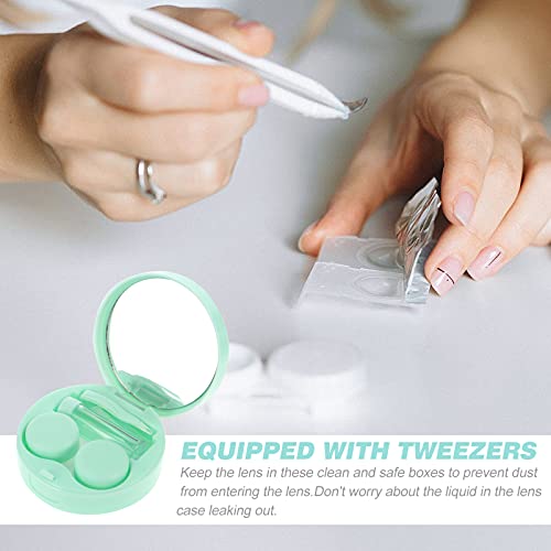 Healifty 1 Set Portable Contact Lens Cases Lovely Cosmetic Contact Storage Co...