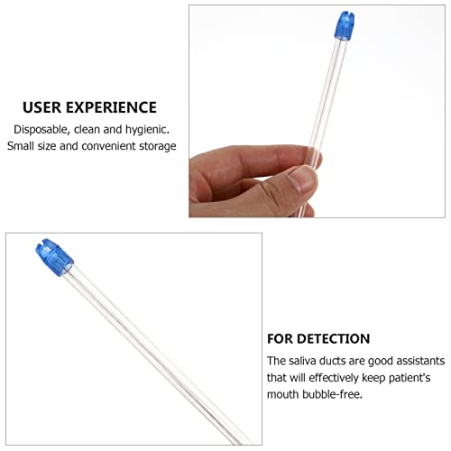 Healifty 100pcs Disposable Saliva Ejectors Clear Body Blue Tip Low Volume Eva...