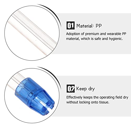 Healifty 100pcs Disposable Saliva Ejectors Clear Body Blue Tip Low Volume Eva...