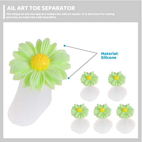 Healifty 24Pcs Silicone Toe Separators Cute Daisy Flower Shaped Toe Spacers G...