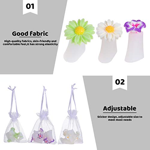 Healifty 24Pcs Silicone Toe Separators Cute Daisy Flower Shaped Toe Spacers G...