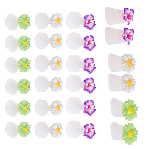 Healifty 24Pcs Silicone Toe Separators Cute Daisy Flower Shaped Toe Spacers G...