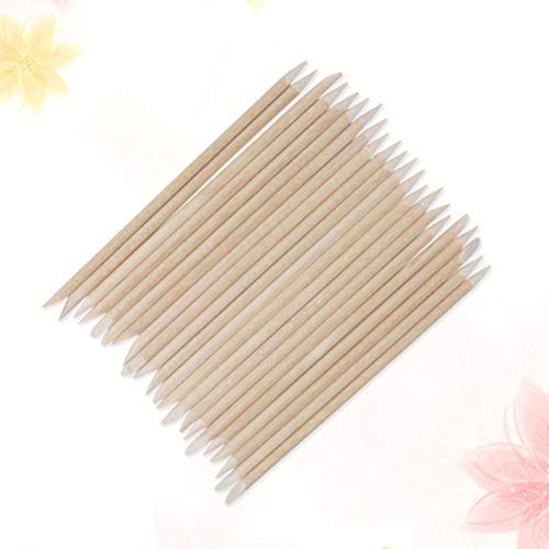 Healifty 300 Pcs Wooden Nail Stick Nail Art Cuticle Pusher Remover Sticks Dea...