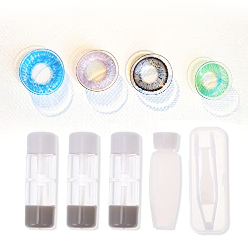 Healifty 3pcs Contact Lens Travel Kit Case Box Soak Storage Container with Mi...