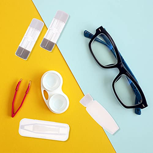 Healifty 3pcs Contact Lens Travel Kit Case Box Soak Storage Container with Mi...