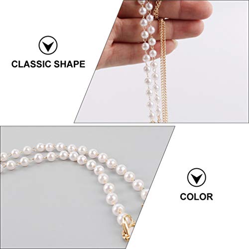 Healifty 3pcs Elegant Face Cover Chain Holder Vintage Acrylic Pearl Beads Ant...