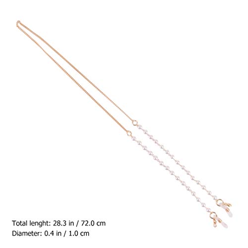 Healifty 3pcs Elegant Face Cover Chain Holder Vintage Acrylic Pearl Beads Ant...