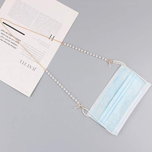 Healifty 3pcs Elegant Face Cover Chain Holder Vintage Acrylic Pearl Beads Ant...