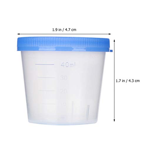 Healifty 50pcs 40ml Specimen Cups Leakproof Urine Collection Cups Fluid Sampl...