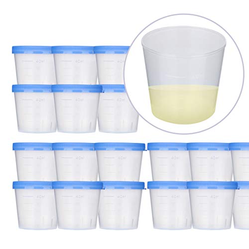 Healifty 50pcs 40ml Specimen Cups Leakproof Urine Collection Cups Fluid Sampl...