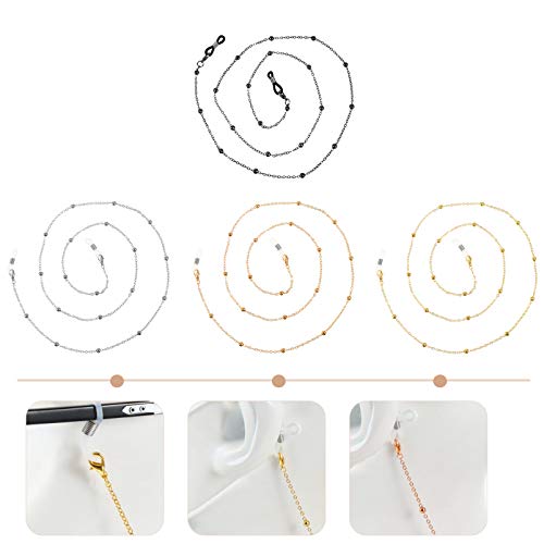 Healifty Alloy Face Cover Chain Anti Lost Facial Cover Glasses Holder Eyeglas...