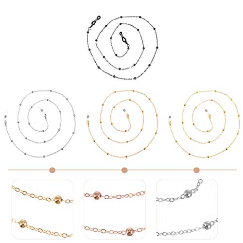 Healifty Alloy Face Cover Chain Anti Lost Facial Cover Glasses Holder Eyeglas...