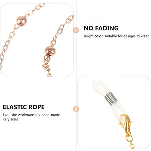 Healifty Alloy Face Cover Chain Anti Lost Facial Cover Glasses Holder Eyeglas...