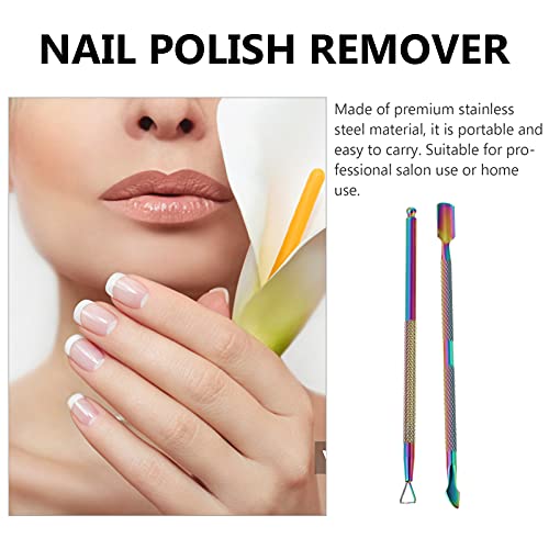 Healifty Cuticle Pusher Nail Polish Remover Stainless Steel Manicure Tool Set...