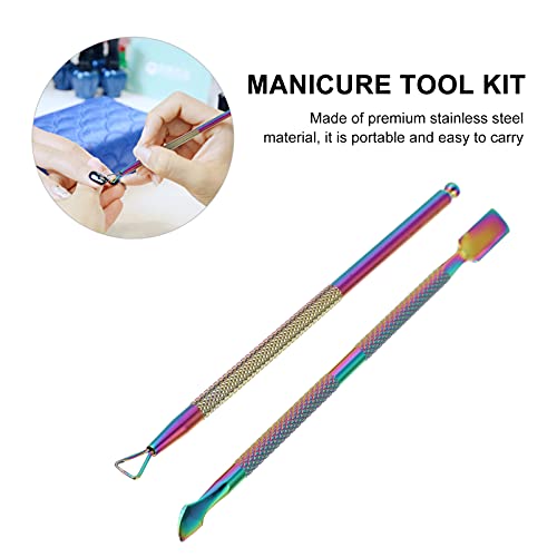 Healifty Cuticle Pusher Nail Polish Remover Stainless Steel Manicure Tool Set...