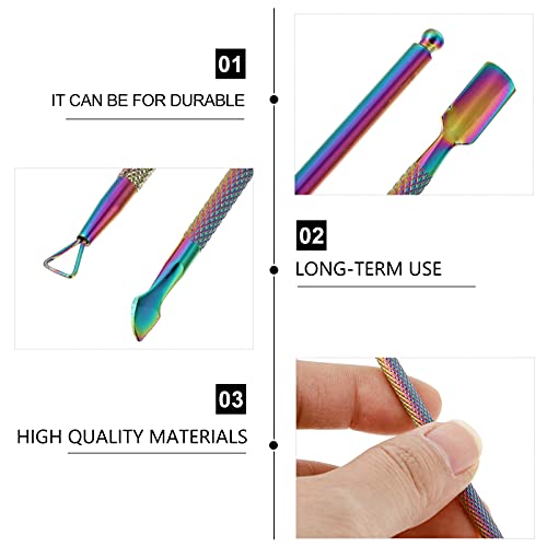 Healifty Cuticle Pusher Nail Polish Remover Stainless Steel Manicure Tool Set...