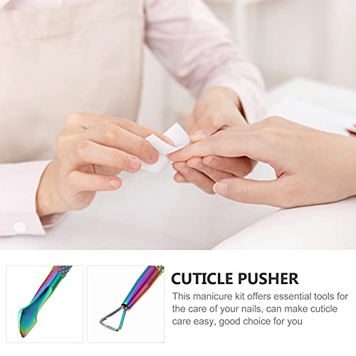 Healifty Cuticle Pusher Nail Polish Remover Stainless Steel Manicure Tool Set...