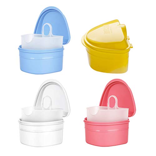 Healifty Denture Case Denture Cup with Strainer Denture Bath Box False Teeth ...