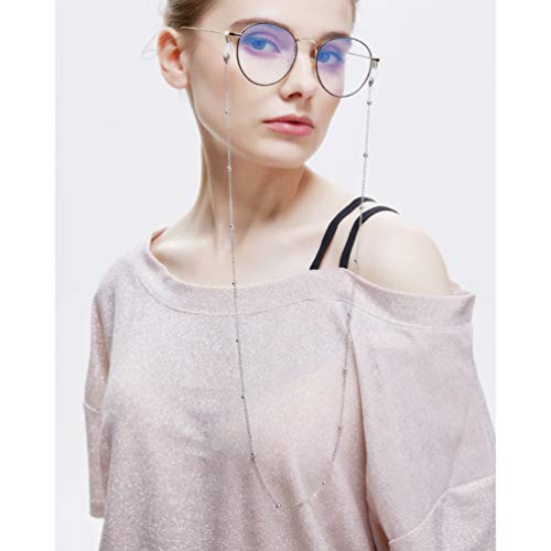 Healifty Eyeglass Chain Strap Holder Cord Fashion Metal Beaded Anti-Slip Sung...