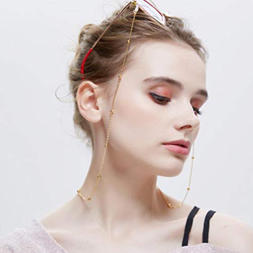 Healifty Eyeglass Chain Strap Holder Cord Fashion Metal Beaded Anti-Slip Sung...