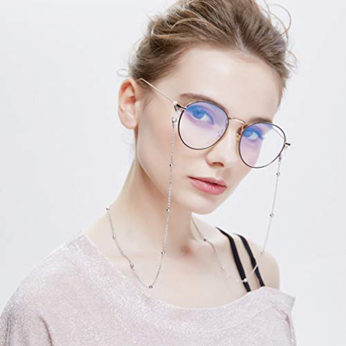 Healifty Eyeglass Chain Strap Holder Cord Fashion Metal Beaded Anti-Slip Sung...