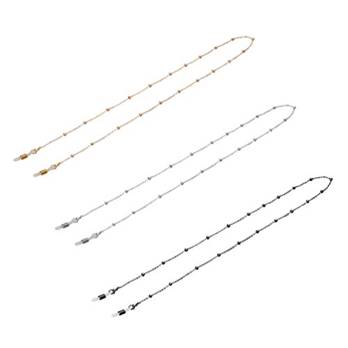 Healifty Eyeglass Chain Strap Holder Cord Fashion Metal Beaded Anti-Slip Sung...