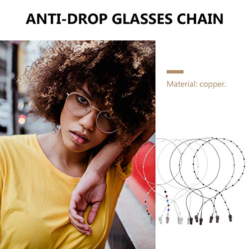 Healifty Eyeglass Strap Holder Eyeglasses Chain Anti-Lost Beads Chain 10pcs (...