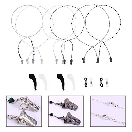 Healifty Eyeglass Strap Holder Eyeglasses Chain Anti-Lost Beads Chain 10pcs (...