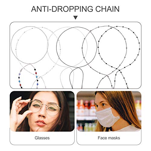 Healifty Eyeglass Strap Holder Eyeglasses Chain Anti-Lost Beads Chain 10pcs (...