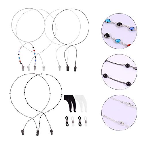 Healifty Eyeglass Strap Holder Eyeglasses Chain Anti-Lost Beads Chain 10pcs (...