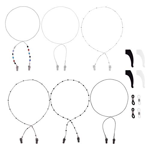 Healifty Eyeglass Strap Holder Eyeglasses Chain Anti-Lost Beads Chain 10pcs (...