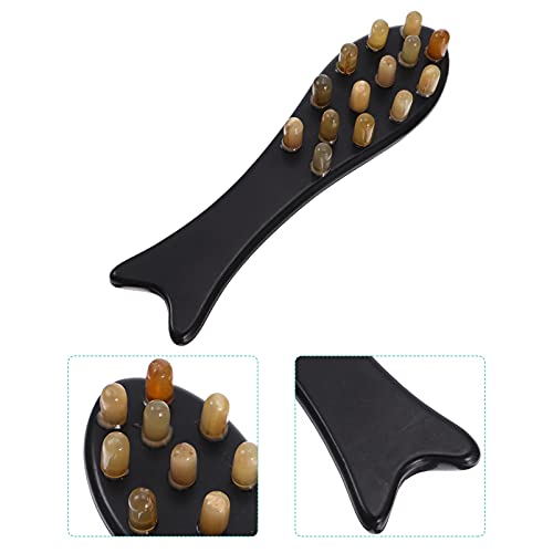 Healifty Ox Horn Comb Head Massager Guasha Massage Tool Scraping Comb Acupunc...