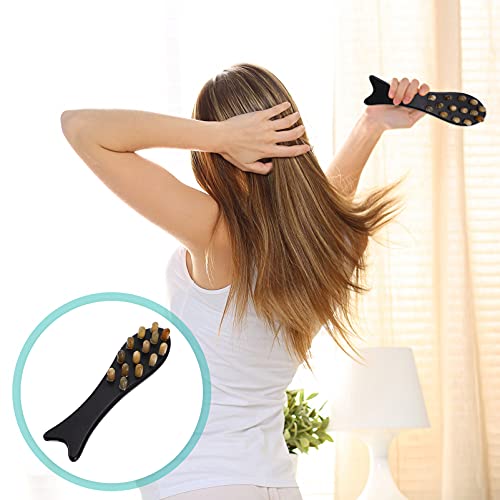 Healifty Ox Horn Comb Head Massager Guasha Massage Tool Scraping Comb Acupunc...
